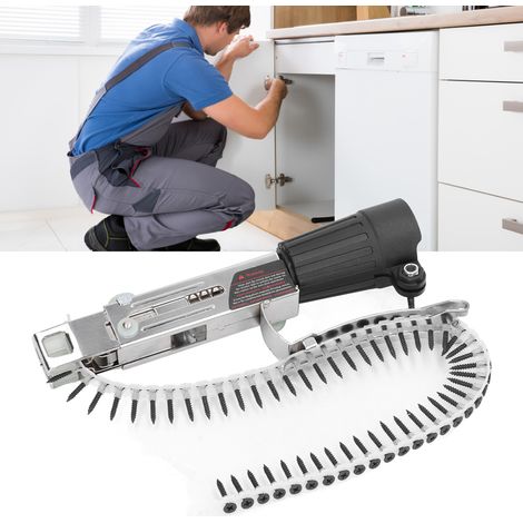 Tournevis automatique avec tête de tournevis à chaîne, tournevis électrique pour le travail du bois et la rénovation, embouts de tournevis autotaraudeurs rechargeables pour plaques de plâtre. (1/5)
