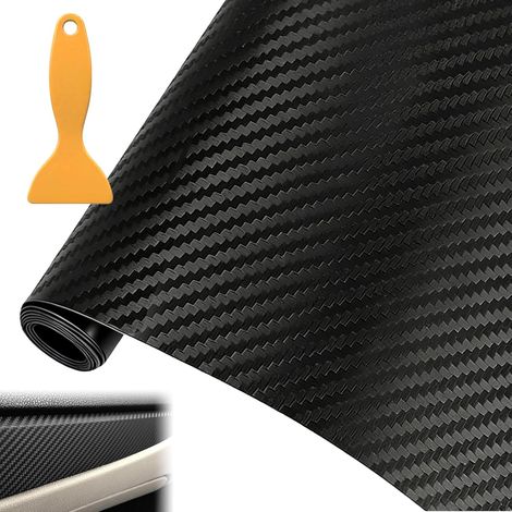 3D Carbon Fiber Vinyl Wrap Roll Waterproof with Scraper and Protective Film Sticker for Car Motorcycle Laptop 30x152cm (1/5)
