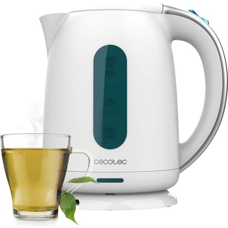 Cecotec Hervidor de Agua, 1,7 L Capacidad, Thermosense 180 White. 2200W, Calentamiento Rápido, Filtro Antical