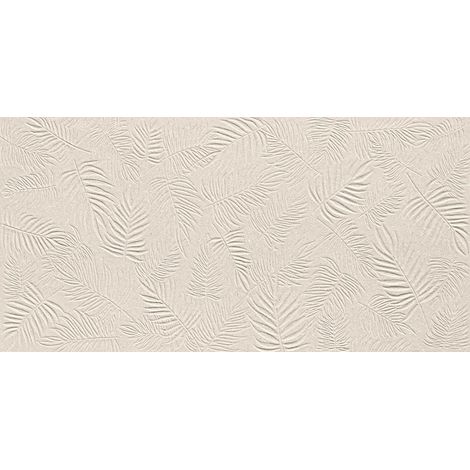 Carrelage effet Pierre 3D Beige Ivoire Foglia 80x40x0,85 cm Mat Volenza - Mur intérieur (vendu par carton de 1,28 m²) - RO'MA CARRELAGE