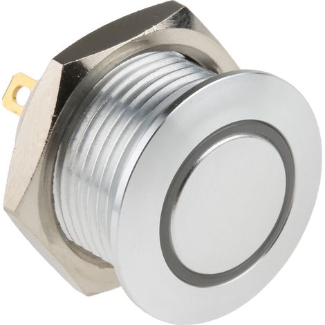 Bouton-poussoir, Momentané lumineux, LED Rouge, Unipolaire à une direction, 2 A, Translucide, Montage panneau ( Prix pour Paquet de 1 )