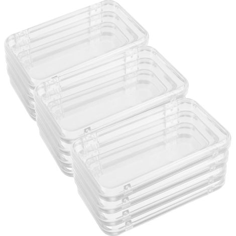 Boîte de Rangement Empilable pour Faux Ongles 12 Pièces en Plastique Transparent, Organisateur Pratique pour Accessoires Nail Art et Petite Boîte de Maquillage (1/5)