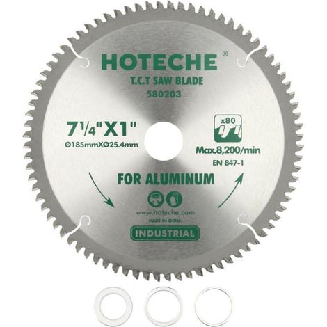 Kreissägeblatt TCT 185 x 25 mm 80 Zähne für Aluminium Kunststoff (1/5)