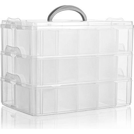 Boîte de rangement transparente et empilable pour la maison, la chambre ou le bureau, adaptée aux espaces intérieurs et aux routines quotidiennes.-AquaForge (1/5)