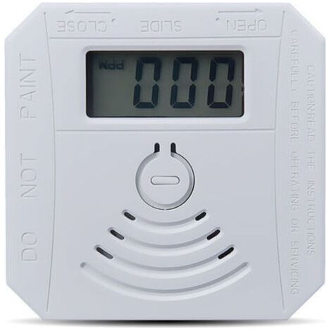 Détecteur de gaz Détecteur de fumée de monoxyde de carbone combiné Détecteur de fumée CO à piles avec écran d'affichage LED Flash Alarme sonore Motif d'avertissement sonore - blanche