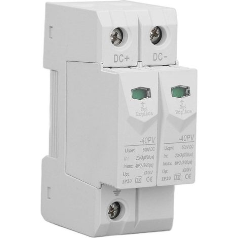 PV-Überspannungsschutzgerät 2P DC 500V 40KA 35mm DIN-Schienenmontage CHLT‐40PV