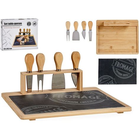 Kinvara Bandeja para quesos ZARI natural y negro 34 cm