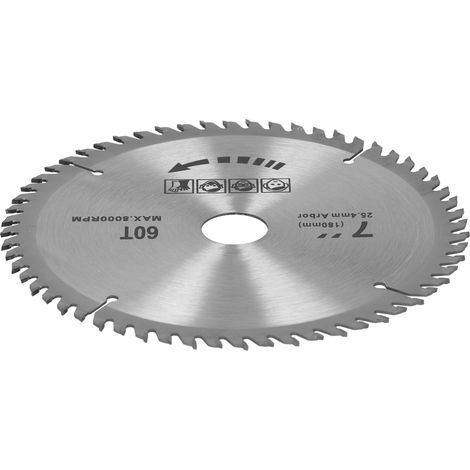 7x60T Kreissägeblatt, Holzbearbeitungs-Trennscheibe, Werkzeug, Schreinerzubehör, 180 mm (1/5)