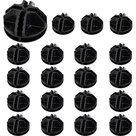 Lot de 20 connecteurs cubiques en plastique à grille, faciles à utiliser et emboîtables, compatibles avec les meubles de placards, armoires et autres meubles de maison - Noir (1/5)