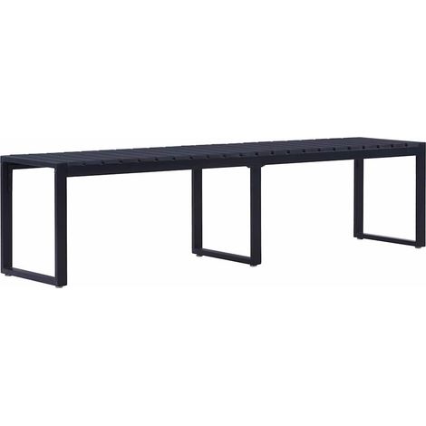 Banc de jardin Banquette de Jardin - Mobilier de jardin 180 cm Panneau PS Noir BV703111 - BonneVie (1/4)