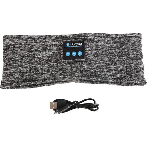 Tragbares USB-Bluetooth-Sportstirnband mit Musikfunktion zum Schlafen, Laufen, Meditieren und Reisen – Hellgrau (1/5)