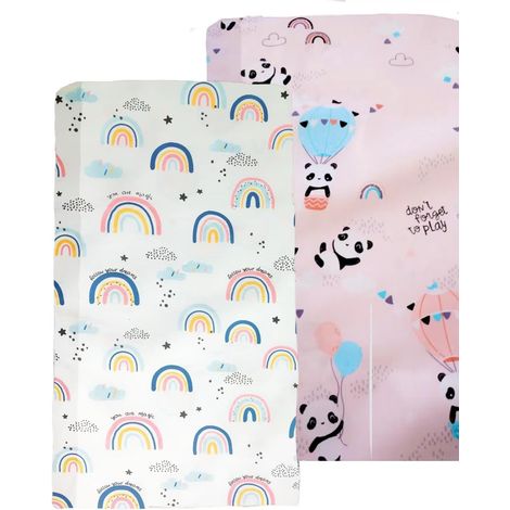 Set of 2 Fitted Sheets, 60 x 120 cm, Soft Microfibre, for Cot Bed (1/5)