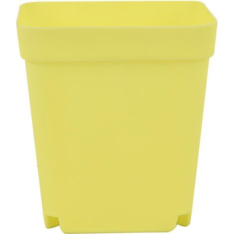 10 Pcs Small Yellow Plastic Flower Pots with Trays, Plant Pots with Drainage Holes (1/5)