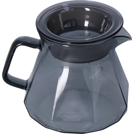Bouilloire à café résistante à la chaleur, théière en verre noir transparent de 400 ml, idéale pour la cuisine et la maison. (1/5)