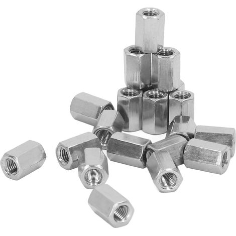 20 Écrous de Raccordement Hexagonaux en Acier Inoxydable 304 pour Liaison de Tiges Filetées (1/5)