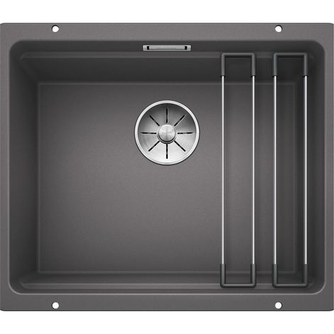 Évier de Cuisine en Granit pour Meubles Bas de 60 cm de Large Sous Plan Gris 522228 (1/5)
