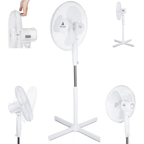 Ventilateur sur pied AERSON 50W 3 vitesses D41cm Blanc