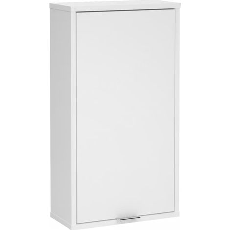 Meuble de rangement suspendu 1 porte 37x17x68 cm blanc (1/5)