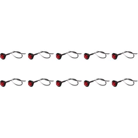 Runde, wasserdichte Seitenmarkierungsleuchte mit 3 LEDs (IP68), universelle Positionsanzeige für LKW, PKW, Wohnmobil, rotes Licht, 10er-Pack (1/5)