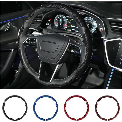 Set mit 4 Lenkradbezügen aus Kohlefaser (3 Stück) – Rutschfest, kratzfest, kompatibel mit 14-16 Zoll Lenkrädern – Innenraumzubehör für Pkw, SUVs und (1/5)