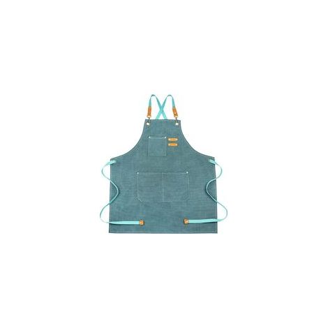 (Verde) Grembiule da cowboy con tasche per parrucchieri, imbianchini, giardinieri, stilisti per uomo e donna - Crezuo
