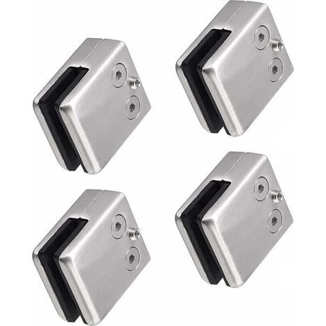 Ymyny – Lot de 10 pinces à verre carrées inox 304 12 mm – Support verre carré réglable – Fixation sécurisée pour rampes et balustrades (1/4)