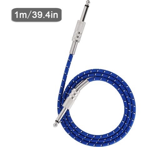 Câble Instrument Mono 6.35mm Jack 1m pour Guitare Basse Électrique (1/4)