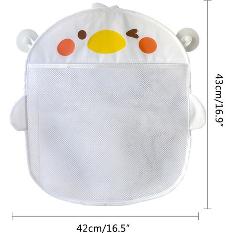 Sac de rangement suspendu en filet pour jouets de bain, à séchage rapide. (1/5)
