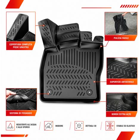 KIT TAPPETINI 3D COMPATIBILE CON FORD Kuga (II, IIр) 2013-2016, 2017-2019, 4 pcs (beige)  TAPPETINO IN GOMMA TPE  BORDO ALTO 3D ANTISCIVOLO IMPERMEABILE