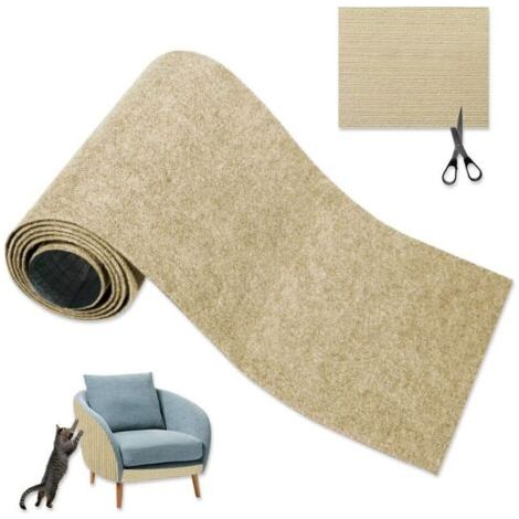 Pair Tapis griffoir autocollant pour chat - 40 x 200 cm - Protection murale contre les rayures - Tapis à gratter - Tapis à gratter mural - Tissu pour arbre à chat - Kaki