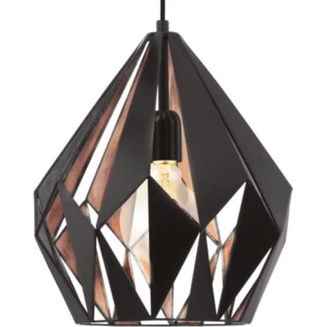 Eglo lampe à suspension 110 cm Carlton en métal noir et cuivre - cuivre (1/5)