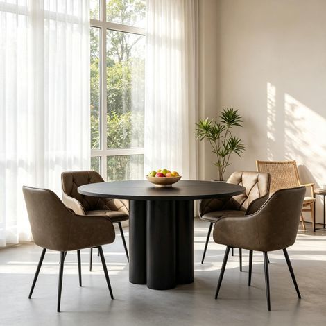 Fauteuils moelleux, chaises capitonnées ergonomiques, chaises de cuisine design, lot de 2 chaises modernes à dossier anatomique pour salle à manger. (1/5)