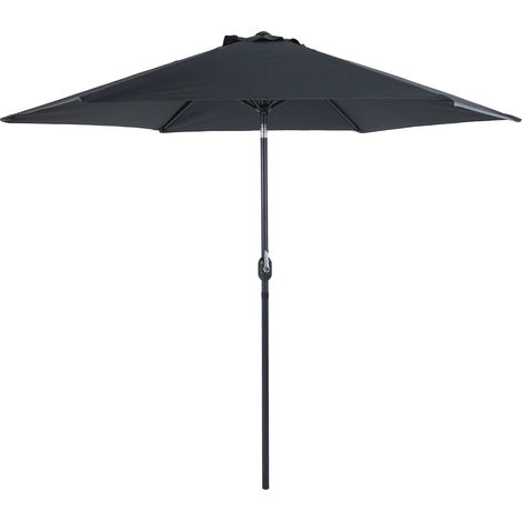 Axi Noor Parasol À Mât Central Rond, Ø 300 Cm, En Acier, Anthracite/Gris - Sans Pied  Pour Le Jardin / Terrasse Avec Structure Thermolaquée  Pliable