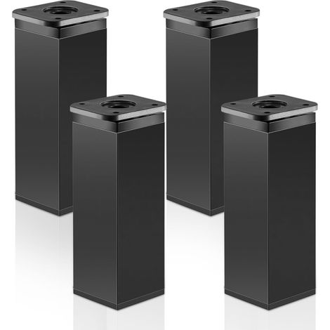 BALLSHOP 4 Möbelfüße Verstellbar, 40 x 40 x 120mm (+20mm) Höhenverstellbar Vierkant-Profil Schrankfüsse, Füße Möbel mit Elegantes Design für Schränke Kommode Sofa
