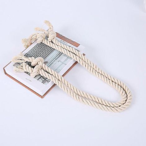 Cordon d'embrasse de rideau minimaliste en fil de coton épais beige (1/4)