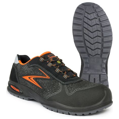 Pezzol Targa S3 scarpe da lavoro basse invernali antinfortunistiche N.41 in pelle nera/arancione metal free made in Italy idrorepellente Nero + Arancione 41