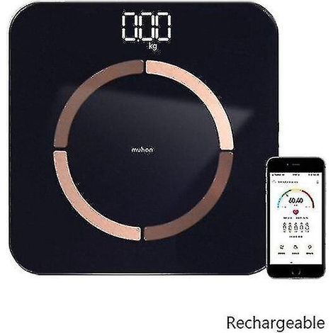 Balance connectée rechargeable par USB (noire) (1/5)