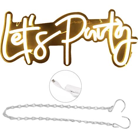 veilleuse-Panneau Neon LED USB – Plaque acrylique transparente pour décoration de chambre (lumière blanc chaud) – pour mariages, fêtes, anniversaires – 1 unité avec chaîne de fixation (1/5)