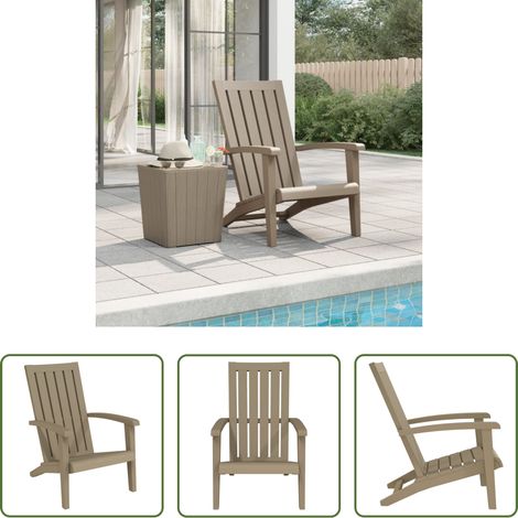Chaise Adirondack - Chaise de jardin Adirondack marron clair polypropylène (1/5)