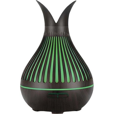 Diffuseur d’arômes et humidificateur - AVIZAR - Vase Décorative - 500 ml - Noir/Vert - Effet bois (1/5)