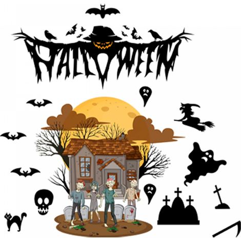 Sticker mural d'horreur d'Halloween 27 x 30 cm (1/5)