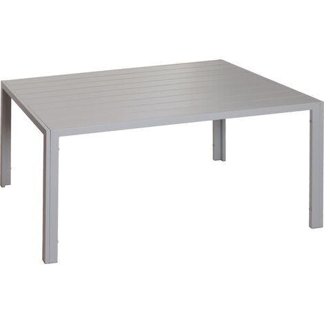 Table à manger en aluminium HWC-N40, table de bistrot table de jardin table de balcon, résistant aux intempéries 140x80c (1/5)