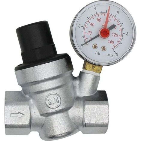 DN20 Wasserdruckminderer 3/4 Zoll Wasserdruckregler mit Manometer (1/4)