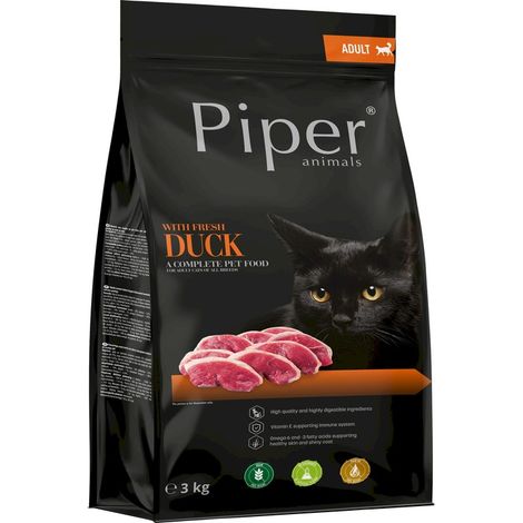 Cibo secco per gatti PIPER con anatra fresca 3 kg SENZA CEREALI