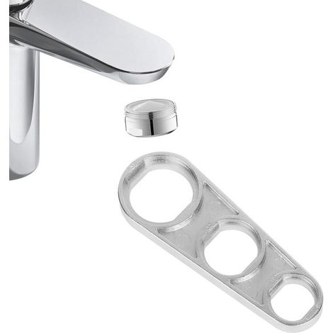 Llave para aireador de grifo 6 en 1 - Herramienta para filtro de grifo - Aleación de zinc - Para M16, M18, M20, M22, M24 y M28 - Llave práctica