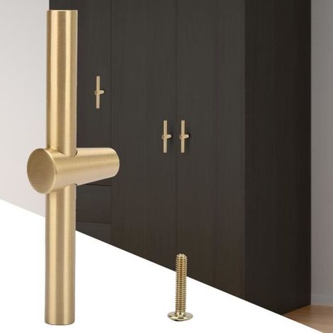 Poignée d'armoire - CYA - Laiton brossé - 101mm - Résistante à l'usure (1/4)