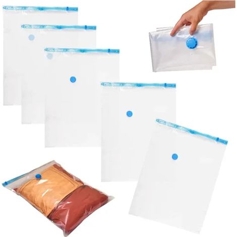 Sac de rangement sous vide, 60 x 80 cm, pour le linge de lit et gain de place, pour un rangement pratique dans les environnements domestiques.-AquaForge (1/2)