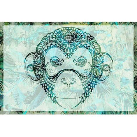 Papier peint panoramique oriental motif singe Tapisserie panoramique animaux pour salon Papiers peints panoramique idéal pour chambre (1/3)