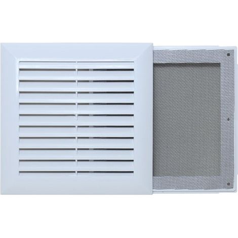 Grille Elegance 172x172mm Plastique Blanc Avec Moustiquaire - Quinoa Residentiel