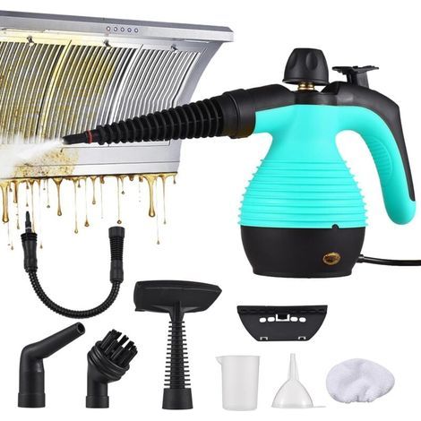 1050W Nettoyeur Vapeur à Main 9 Accessoires pour sols, meuble, voiture, salle de bain, fenêtre, cuisine, steam cleaner, vapeur nettoyage (1/5)